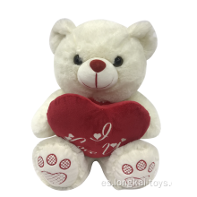 San Valentín oso de peluche blanco